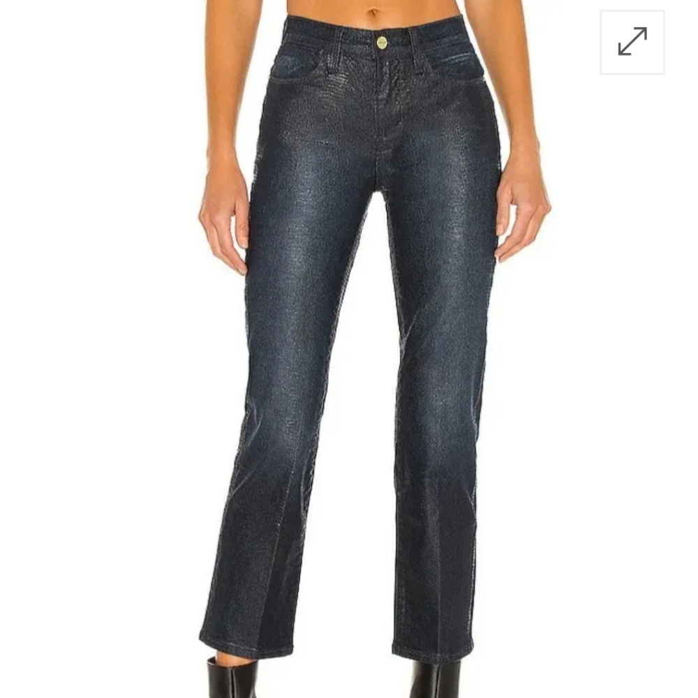 NWOT  FRAME le high straight Indigo lizerd Jean,size 27